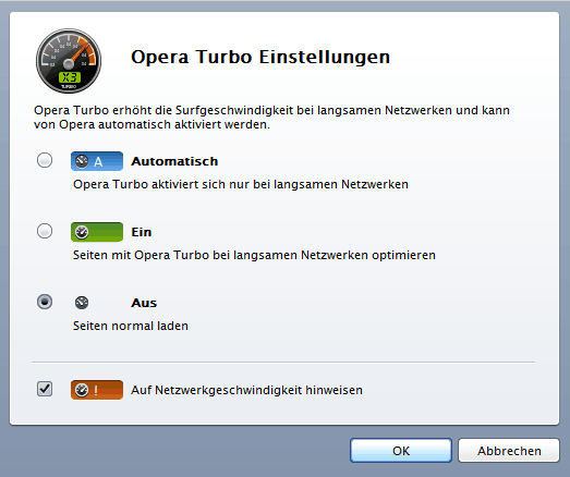 Turbo-Einstellungen