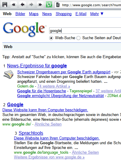 Alles auf dem Index Screenshot