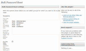 Bulk-Password-Reset-Optionen