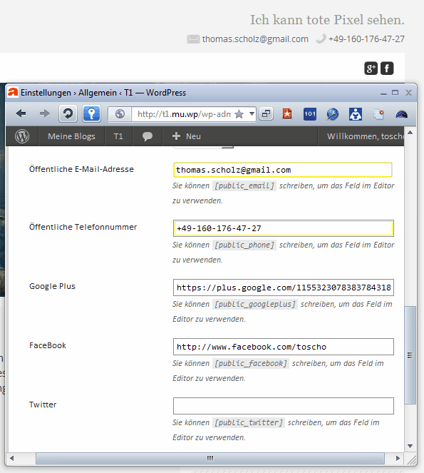 Screenshot Public Contact Data